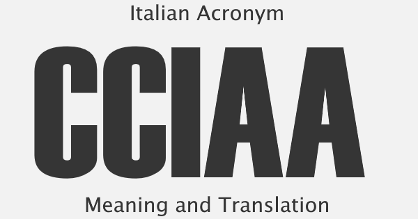 CCIAA Acronym Meaning