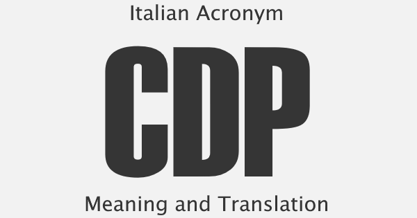 CDP Acronym Meaning