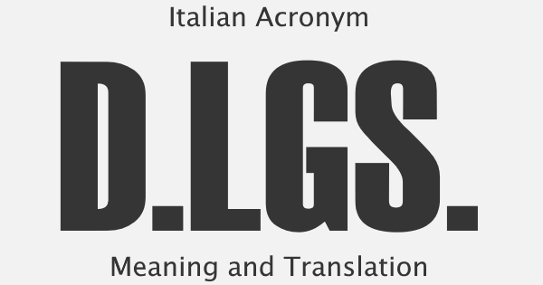 DLGS Acronym Meaning