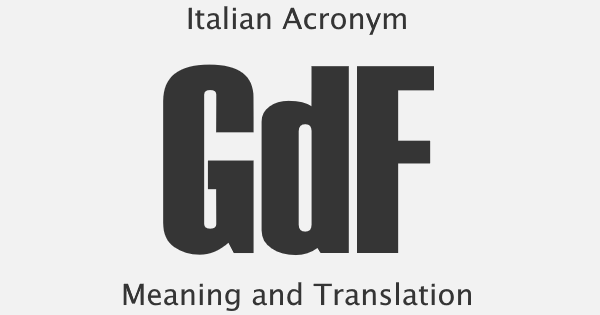 GDF Acronym Meaning