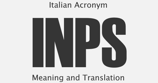 INPS Acronym Meaning