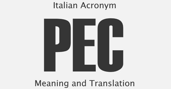 PEC Acronym Meaning
