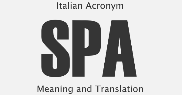 SPA Acronym Meaning